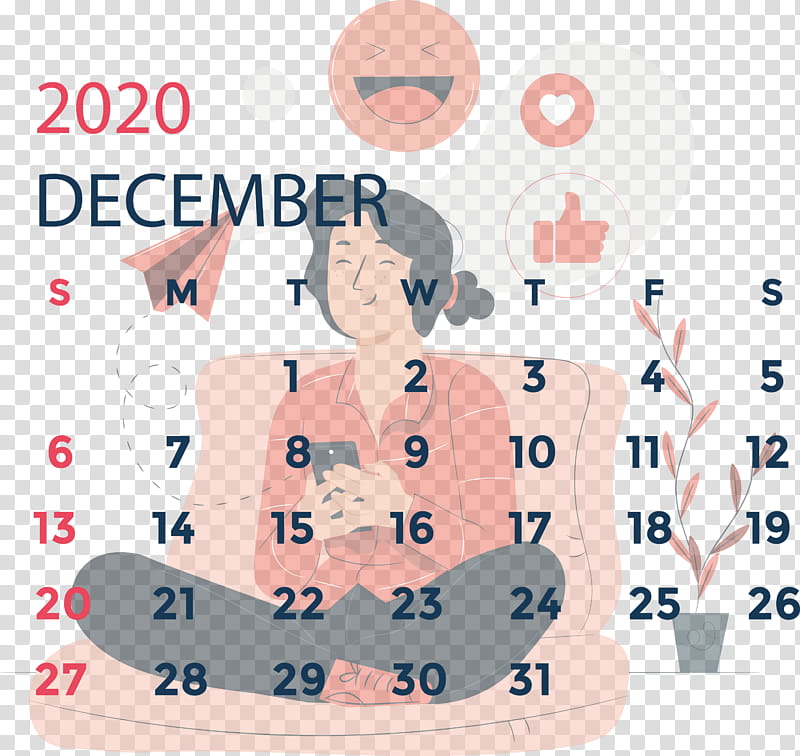 December 2020 Printable Calendar December 2020 Calendar, Text, Line, Point, Area, Meter, Human, Behavior transparent background PNG clipart