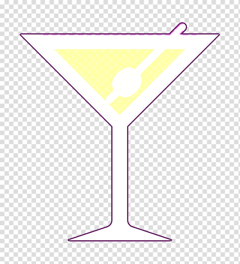 Martini icon Beverage icon Cocktail icon, Wine Glass, Champagne Glass, Cocktail Glass, Yellow, Line, Stemware, Meter transparent background PNG clipart