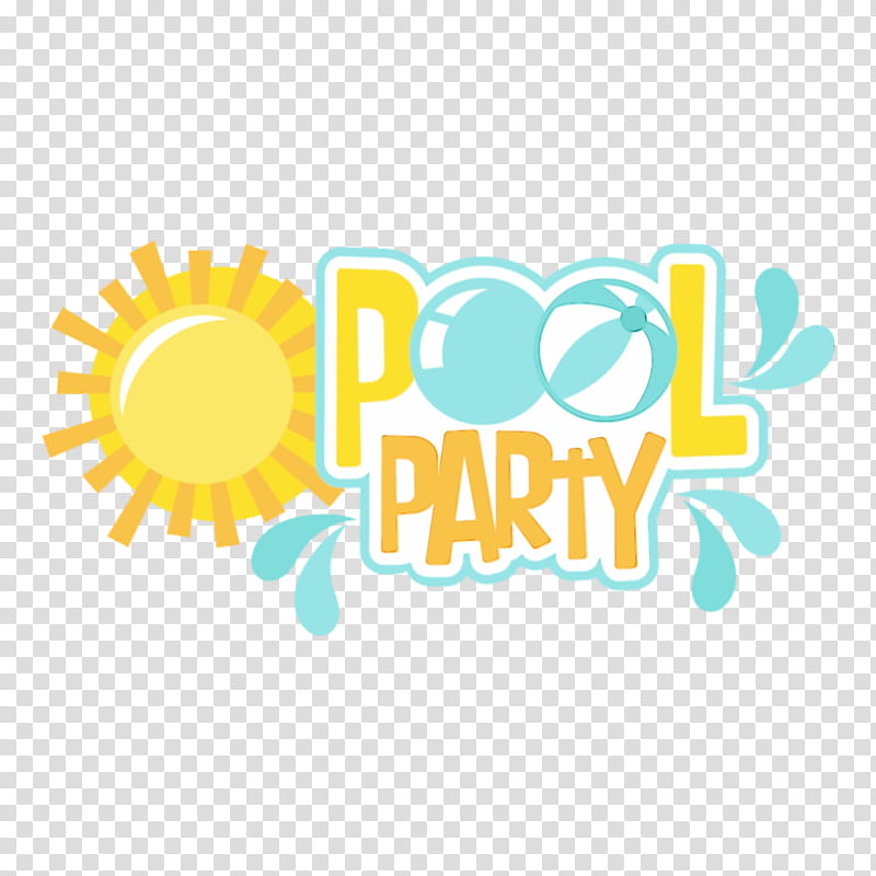 swimming pool party logo birthday silhouette, Watercolor, Paint, Wet Ink, Birthday
, Cartoon transparent background PNG clipart