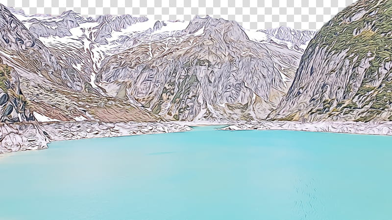 mount scenery glacial lake crater lake fjord glacier, Watercolor, Paint, Wet Ink, Moraine, Water Resources, Tarn, Wilderness transparent background PNG clipart
