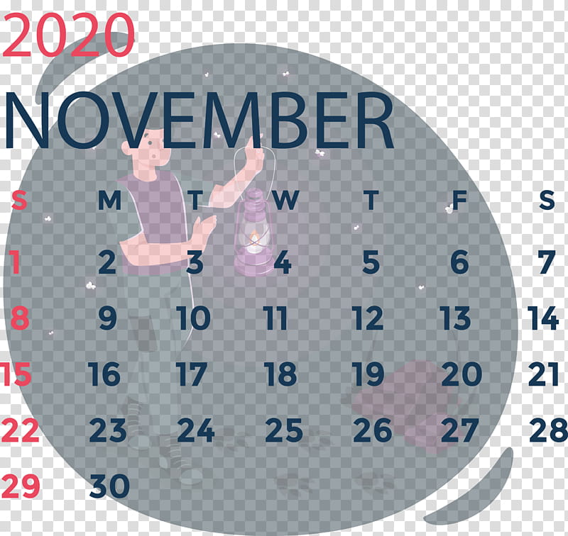 November 2020 Calendar November 2020 Printable Calendar, Circle, Clock, Calendar System, Area, Meter, Analytic Trigonometry And Conic Sections, Precalculus transparent background PNG clipart