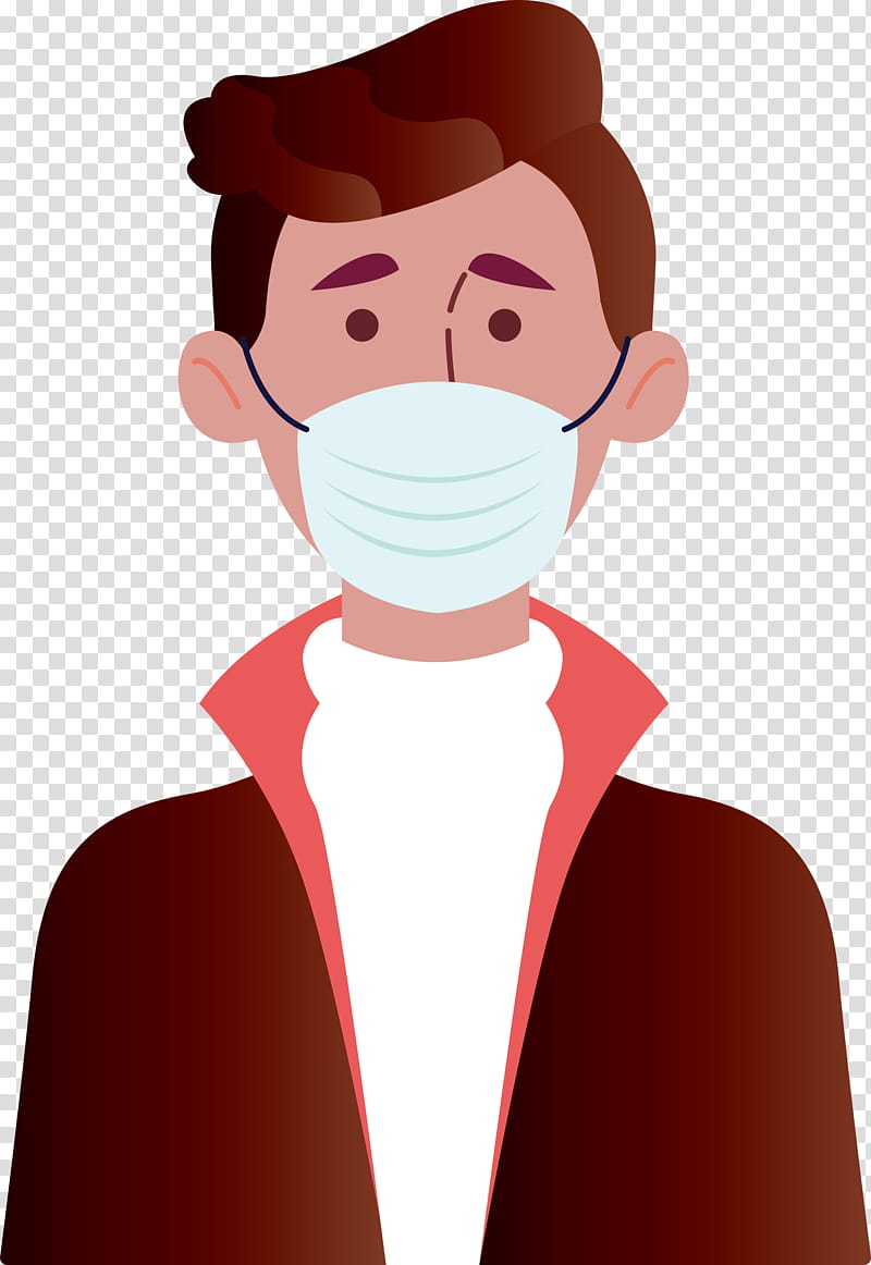 Wearing Mask Coronavirus Corona, Face, Cartoon, Chin, Cheek, Forehead, Smile transparent background PNG clipart