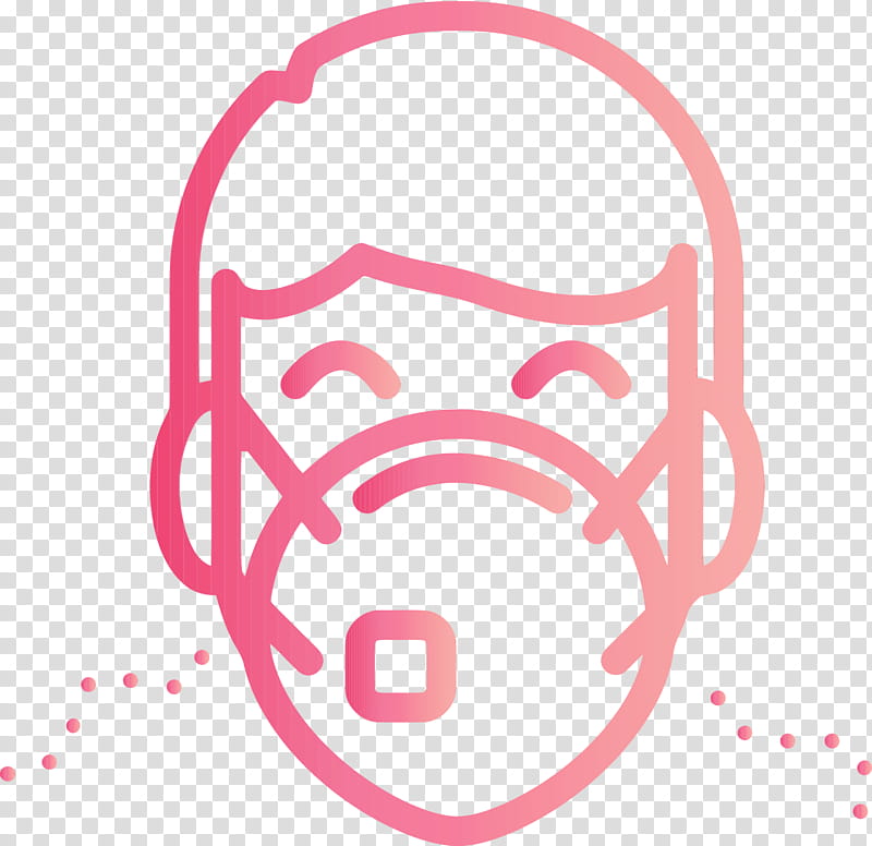 pink line circle, Man With Medical Mask, Corona Virus Disease, Watercolor, Paint, Wet Ink transparent background PNG clipart