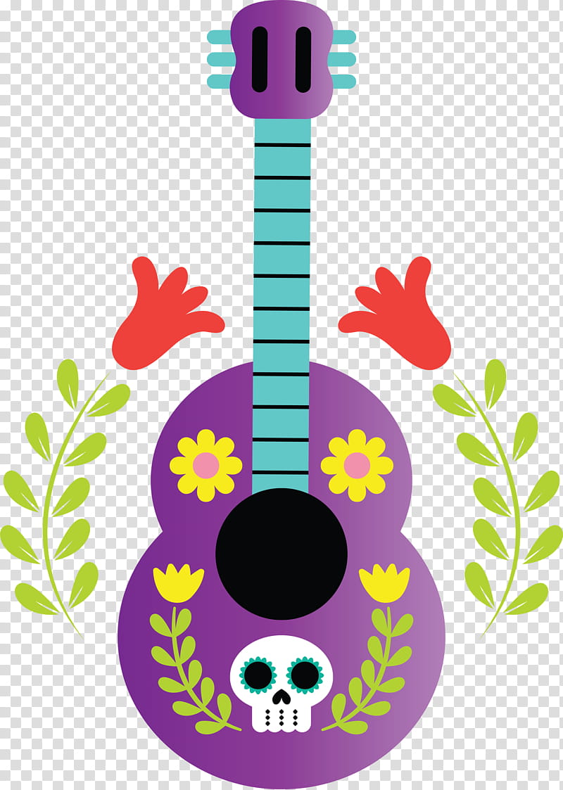 Day of the Dead Día de Muertos, Dia De Muertos, Festival, Guitar, Podcast, Acoustic Guitar, Drawing transparent background PNG clipart