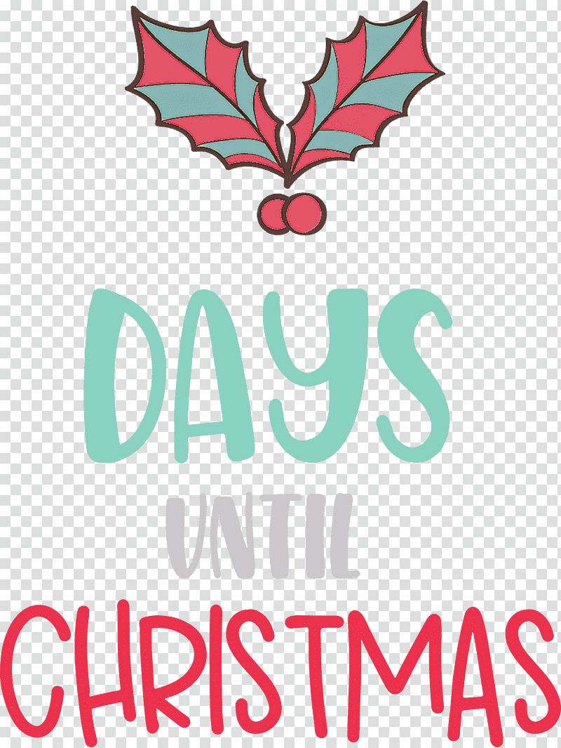 Days Until Christmas Christmas Xmas, Christmas , Logo, Leaf, Floral Design, Meter, Line transparent background PNG clipart