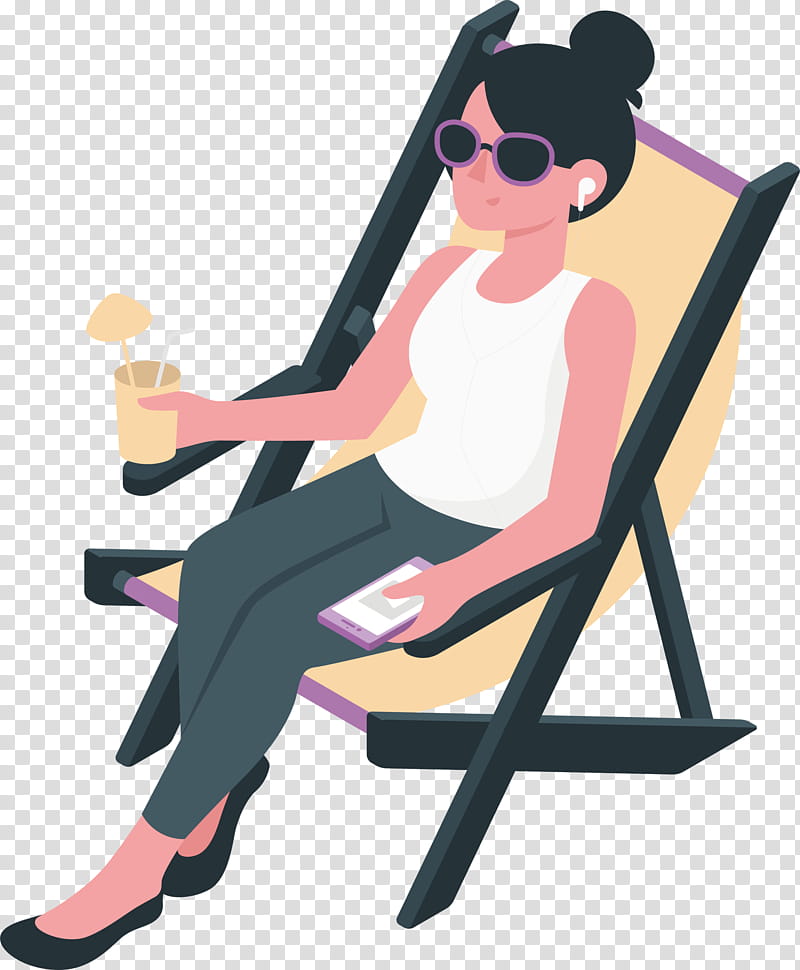 beach summer vacation, Summer
, Holiday, Chair, Sitting, Line, Behavior, Human transparent background PNG clipart