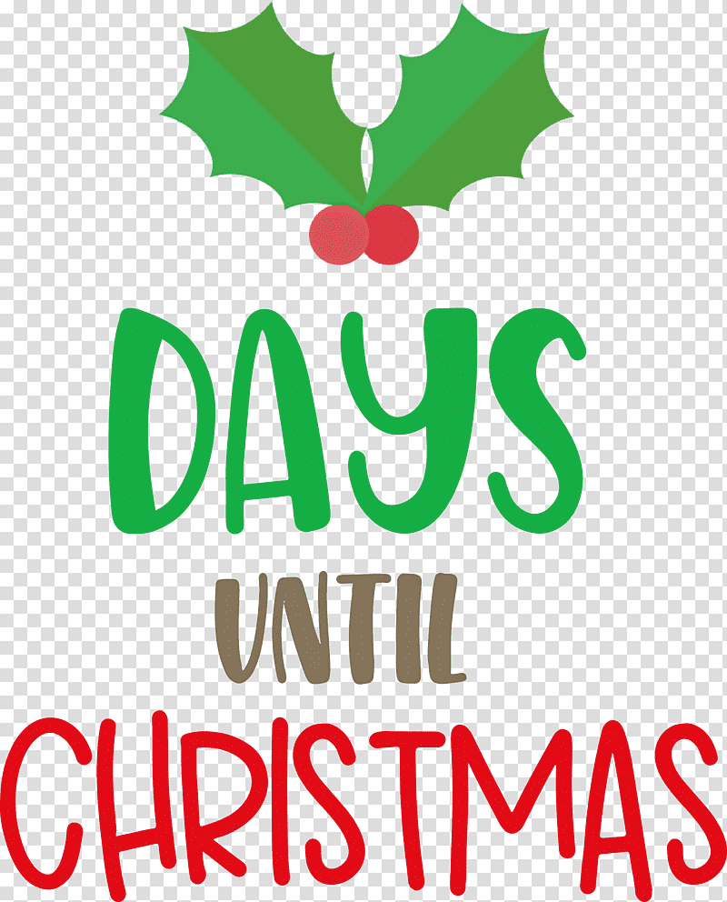 Days Until Christmas Christmas Xmas, Christmas , Logo, Flower, Leaf, Meter, Fruit transparent background PNG clipart