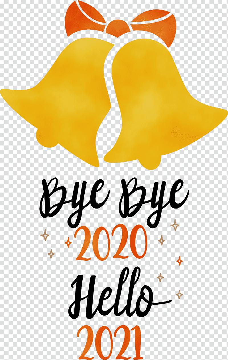 New Year, Hello 2021 Year, Bye Bye 2020 Year, Watercolor, Paint, Wet Ink, Welcome 2021 transparent background PNG clipart