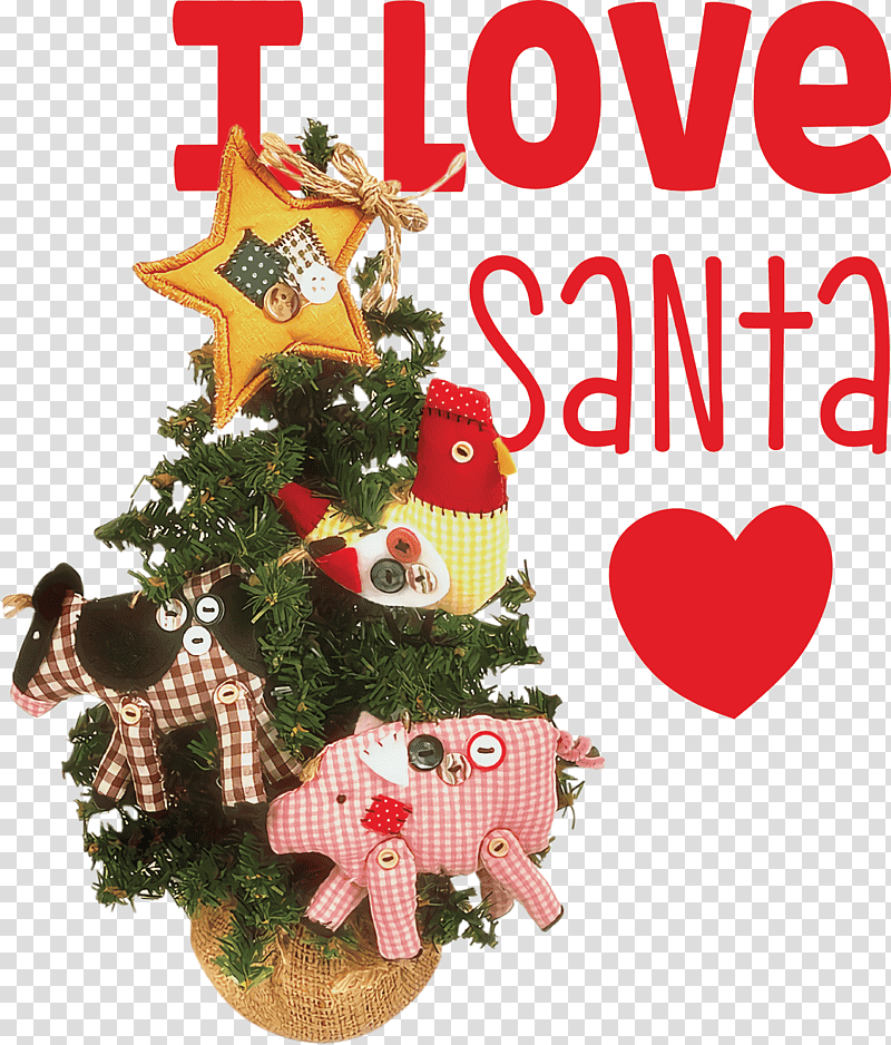 I Love Santa Santa Christmas, Christmas , Christmas Day, Christmas Ornament, Christmas Tree, New Year, Chinese New Year transparent background PNG clipart