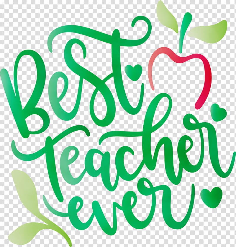 logo calligraphy leaf green line, Teachers Day, Best Teacher, Watercolor, Paint, Wet Ink, Area, Flower transparent background PNG clipart