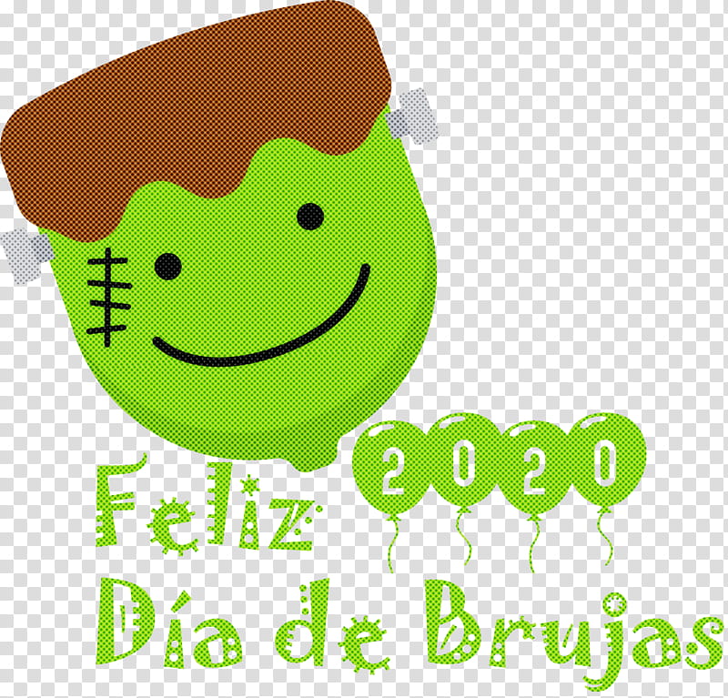 Feliz Día de Brujas Happy Halloween, Logo, Green, Smiley, Meter, Area transparent background PNG clipart