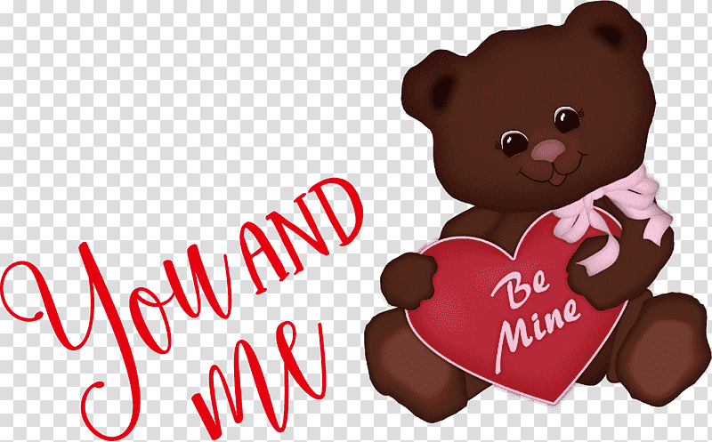 You and me Valentines Day Valentine, Quotes, Bears, Teddy Bear, Stuffed Toy, Grizzly Bear, American Black Bear transparent background PNG clipart