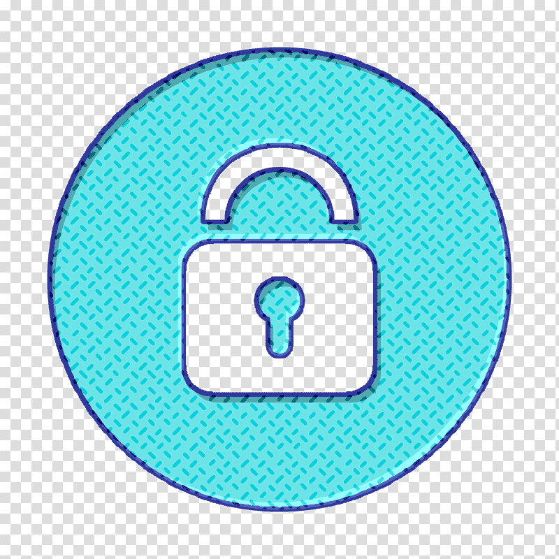 Lock in a circle icon Lock icon security icon, Symbol, Chemical Symbol, Aqua M, Mobile Phone, Green, Meter transparent background PNG clipart