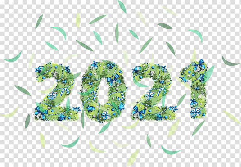 logo font green meter number, 2021 Happy New Year, 2021 New Year, Watercolor, Paint, Wet Ink transparent background PNG clipart
