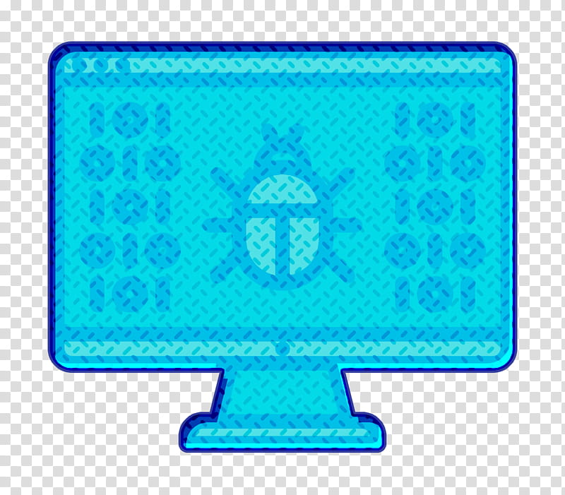 Virus icon Data Protection icon Hacker icon, Aqua, Technology, Electric Blue, Rectangle transparent background PNG clipart