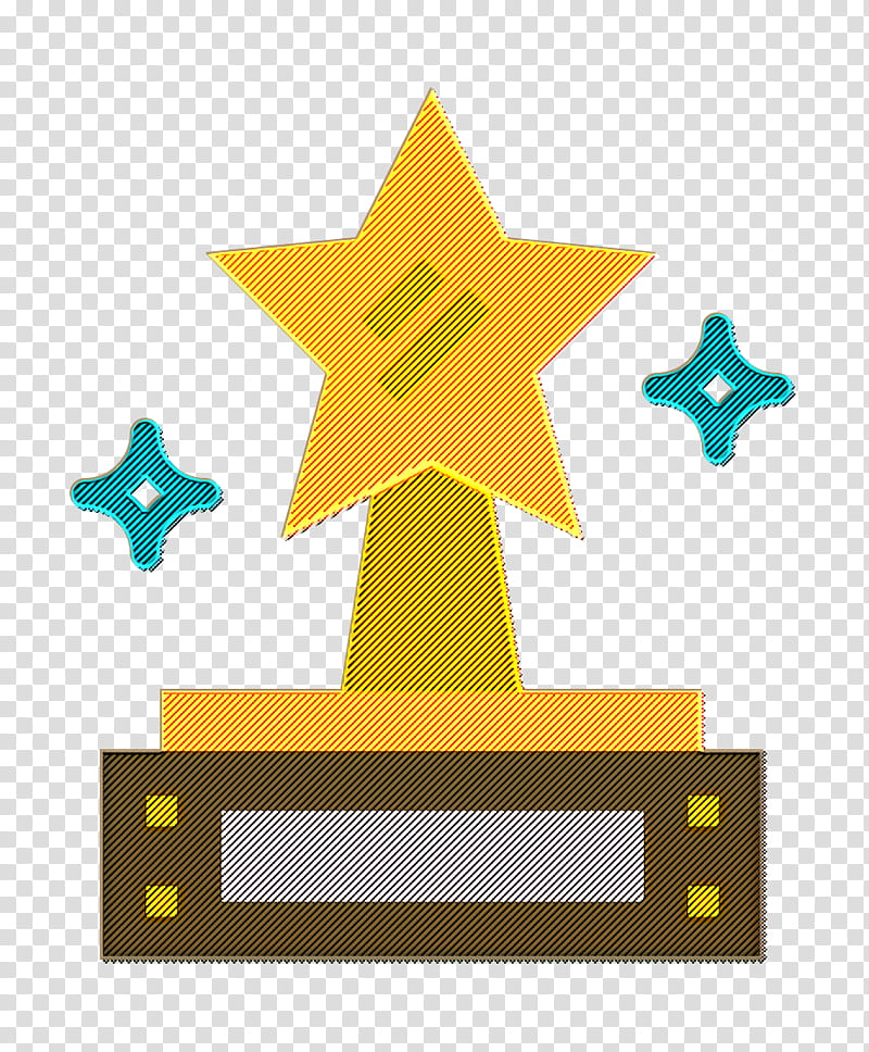 Prize icon Film Director icon, Yellow, Star transparent background PNG clipart