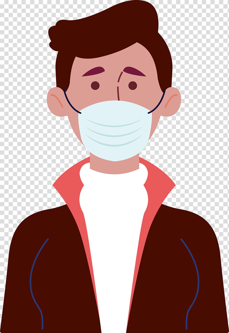 Wearing Mask Coronavirus Corona, Face, Cartoon, Cheek, Nose, Chin, Forehead, Neck transparent background PNG clipart