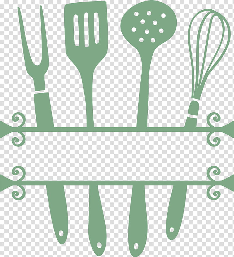 Kitchen, Fork, Logo, Spoon, Green, Line, Mtree, Area transparent background PNG clipart