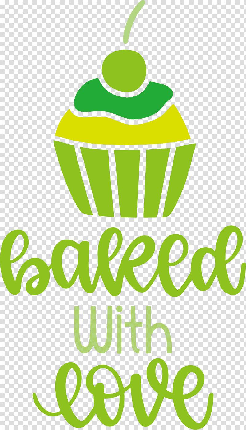 Baked With Love Cupcake Food, Kitchen, Logo, Green, Leaf, Text, Mtree transparent background PNG clipart