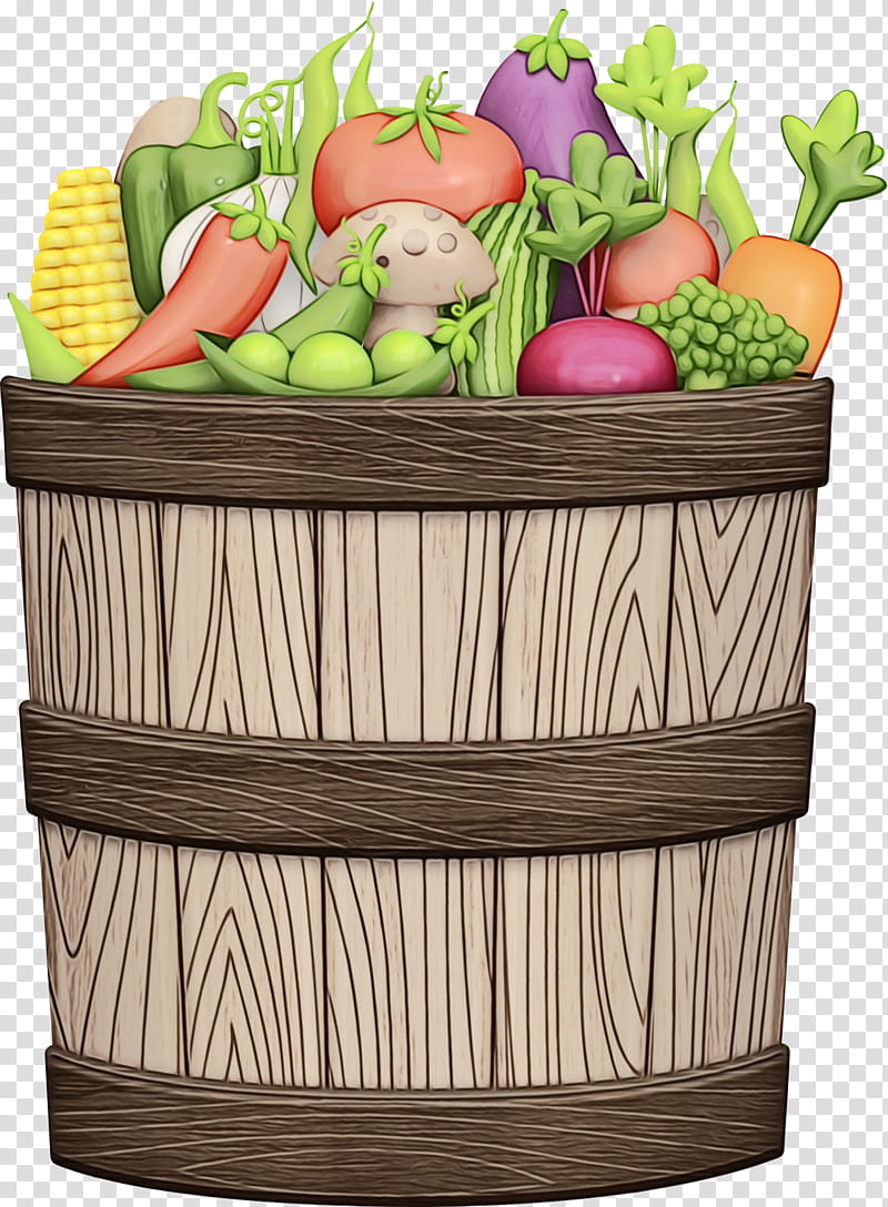 flowerpot plant vegetable vegan nutrition grass, Watercolor, Paint, Wet Ink, Natural Foods, Fruit, Storage Basket, Bucket transparent background PNG clipart