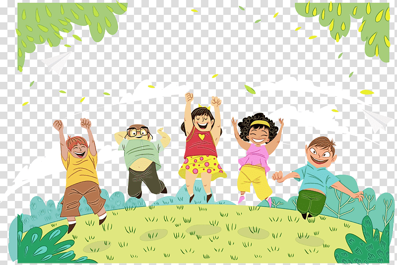 Children's Day, Watercolor, Paint, Wet Ink, Childrens Day, Fathers Day, Happiness transparent background PNG clipart
