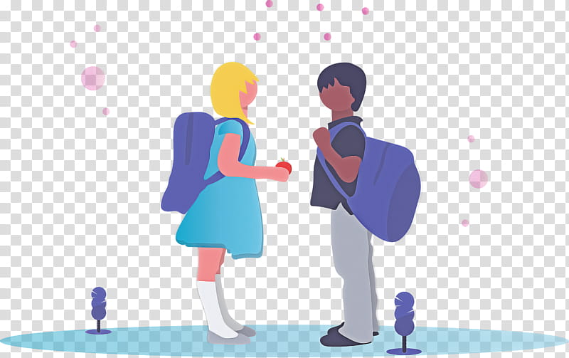 back to school student boy, Girl, Cartoon, Interaction, Conversation, Gesture, Sharing, Holding Hands transparent background PNG clipart