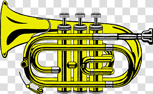 Trumpet Trombone Mellophone Saxhorn Bugle, Watercolor, Paint, Wet Ink, Tenor Horn, Cornet, French Horns transparent background PNG clipart thumbnail