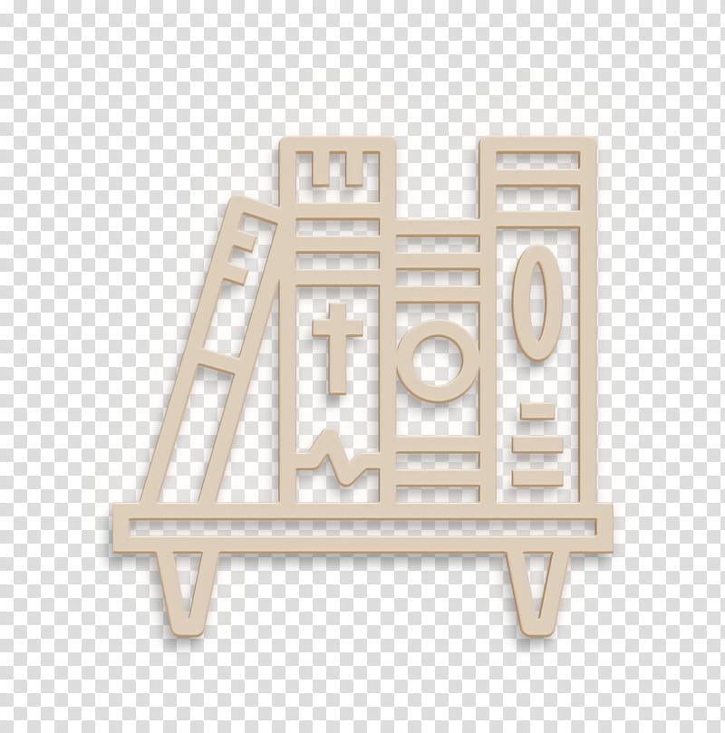 Bookshelf icon Bookstore icon, Furniture, Beige, Wood, Table transparent background PNG clipart