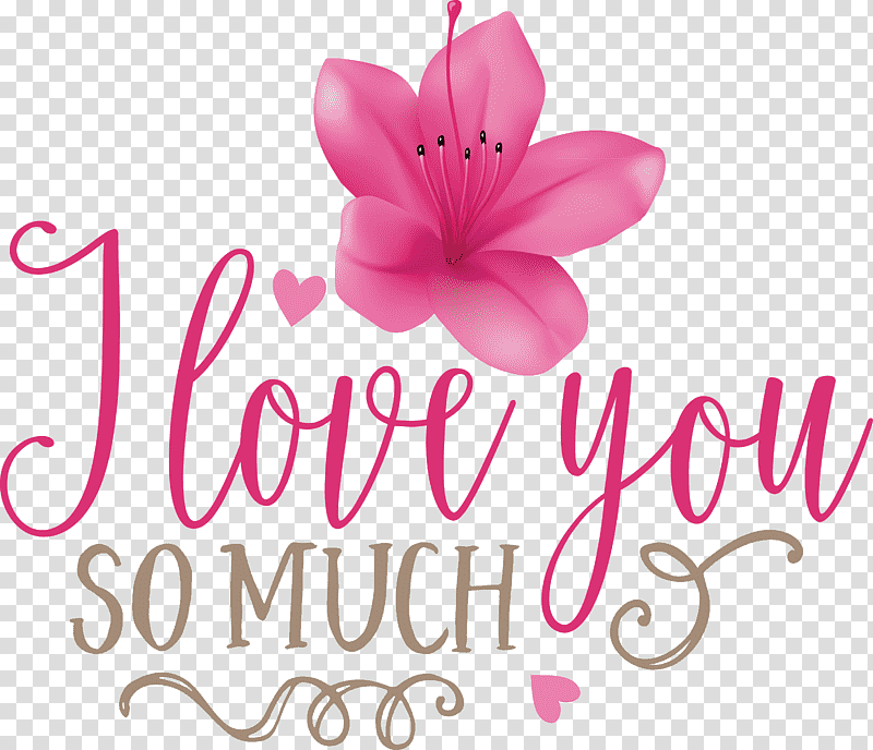 I Love You So Much Valentines Day Valentine, Quote, Cut Flowers, Floral Design, Petal, Herbaceous Plant, Meter transparent background PNG clipart