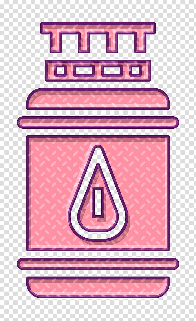 Home Equipment icon Gas icon Gas bottle icon, Pink, Line transparent background PNG clipart