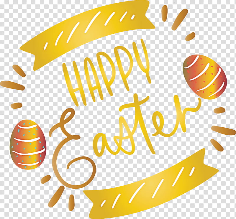 Easter Day Easter Sunday Happy Easter, Text, Yellow, Logo transparent background PNG clipart
