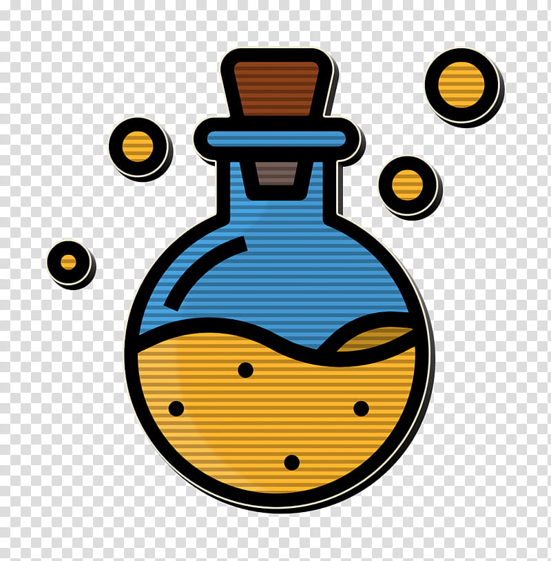 Potion icon Poison icon Game Elements icon, Yellow, Smile transparent background PNG clipart