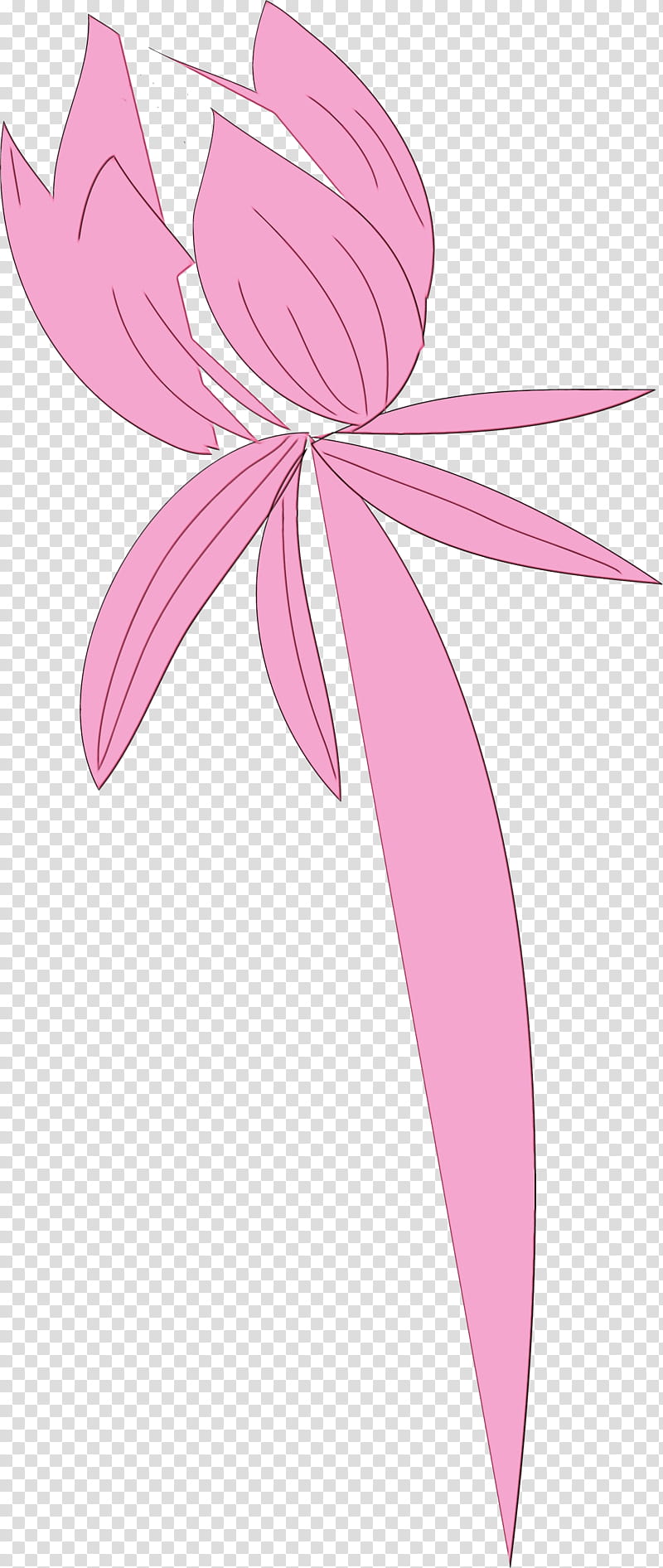 pink m fairy line flower plants, Simple Leaf, Simple Leaf Drawing, Simple Leaf Outline, Watercolor, Paint, Wet Ink, Biology transparent background PNG clipart