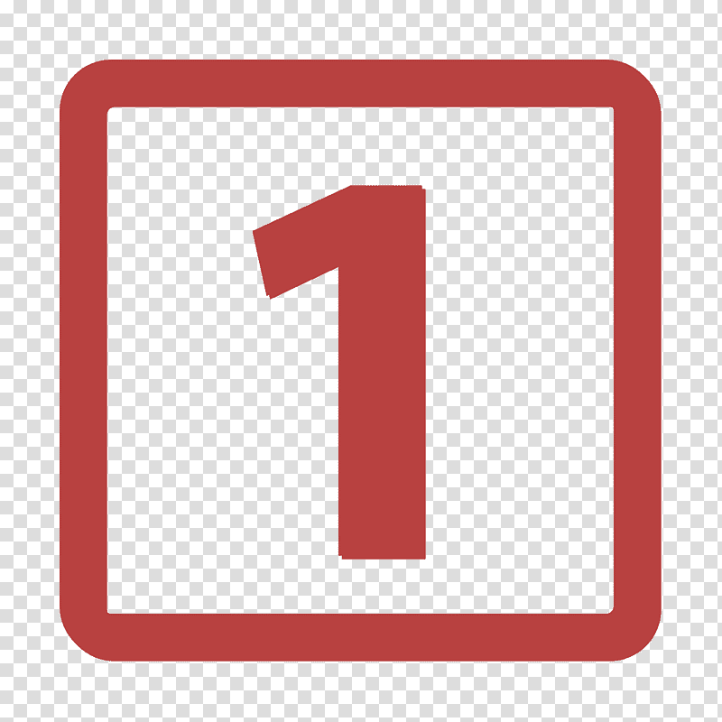 icon Number one icon Number icon, Logo, Sign, Red, Line, Meter, Mathematics transparent background PNG clipart