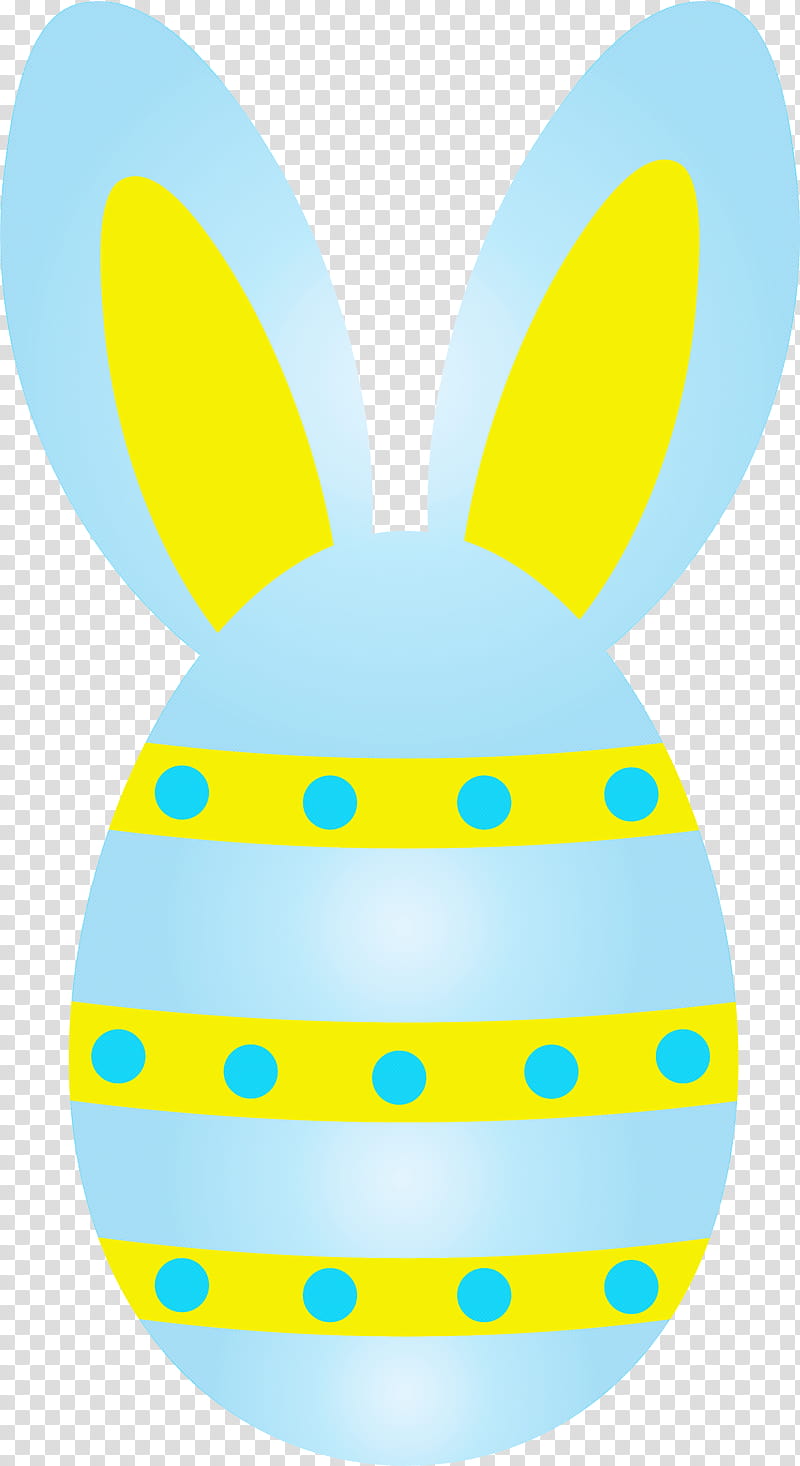 easter egg with bunny ears, Yellow, Turquoise, Easter Bunny, Rabbit transparent background PNG clipart