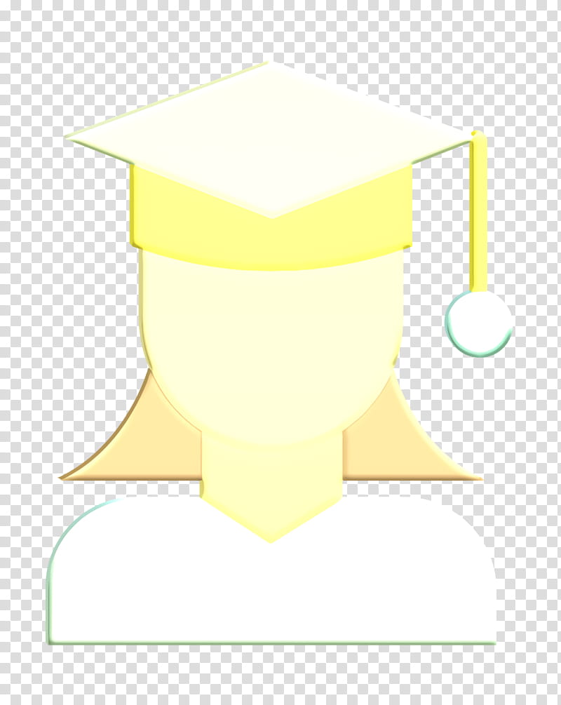 School icon Graduate icon Professions and jobs icon, Yellow, MortarBoard, Graduation, Headgear, Table transparent background PNG clipart