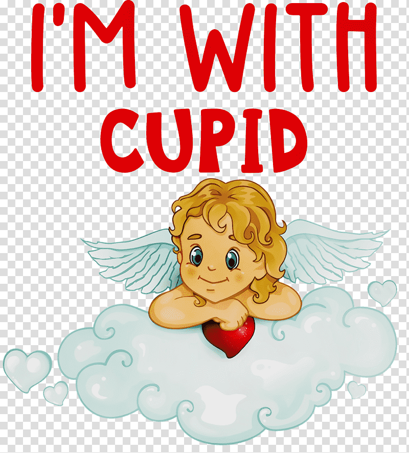 cartoon angel drawing cupid character, Valentine, Valentines, Valentine Day, Watercolor, Paint, Wet Ink transparent background PNG clipart