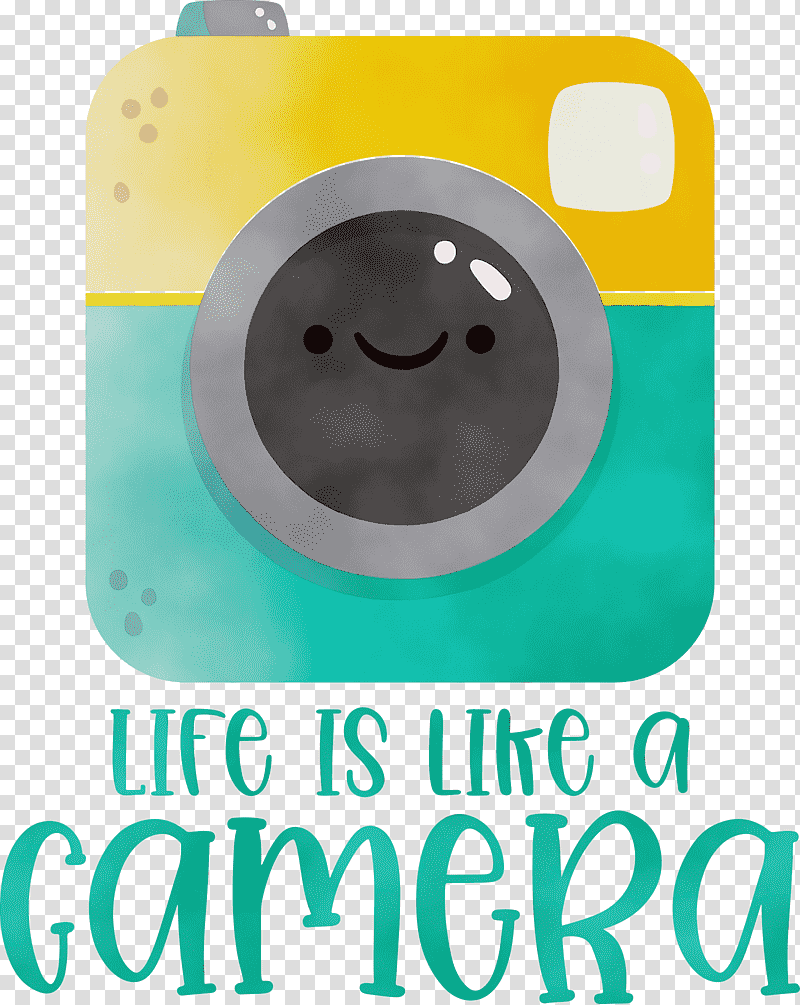 smiley green meter font turquoise, Life Quote, Camera, Watercolor, Paint, Wet Ink transparent background PNG clipart