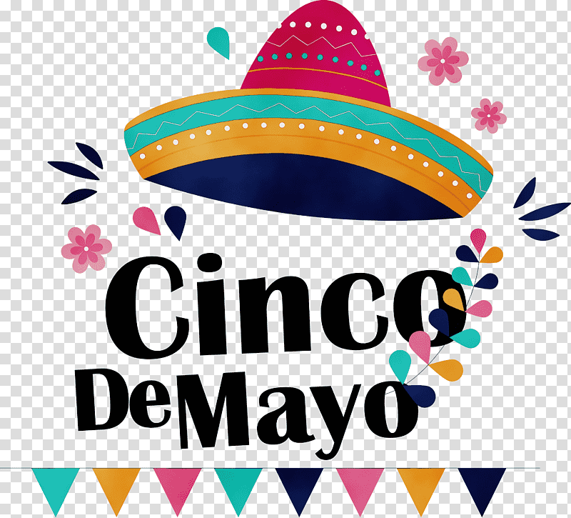 logo hat meter animal-assisted therapy line, Cinco De Mayo, Fifth Of May, Mexico, Watercolor, Paint, Wet Ink transparent background PNG clipart