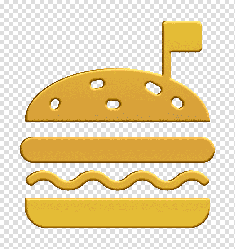 Burger icon Food Icon icon Hamburger icon, Yellow, Smiley, Line, Meter, Cartoon, Geometry transparent background PNG clipart