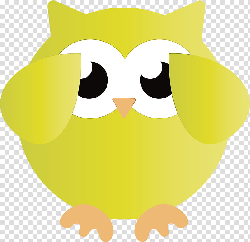 beak birds cartoon bird of prey owl m, Cartoon Owl, Cute Owl, Owl , Watercolor, Paint, Wet Ink, Yellow transparent background PNG clipart