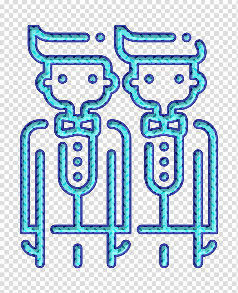 Gay icon Groom icon Wedding icon, Blue, Text, Line, Line Art, Electric Blue transparent background PNG clipart