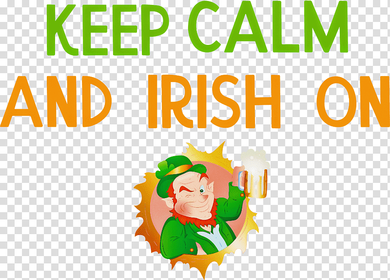 Saint Patrick Patricks Day Keep Calm and Irish, Logo, Green, Character, Smile, Happiness, Meter transparent background PNG clipart