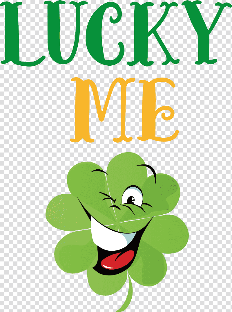 Lucky me Patricks Day Saint Patrick, Logo, Flower, Leaf, Cartoon, Symbol, Tree transparent background PNG clipart