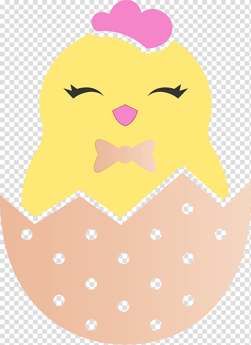 Polka dot, Chick In Eggshell, Easter Day, Adorable Chick, Watercolor, Paint, Wet Ink, Yellow transparent background PNG clipart