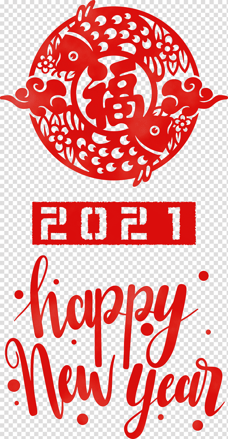 New Year's Eve, Happy Chinese New Year, 2021 Chinese New Year, Happy New Year, Watercolor, Paint, Wet Ink transparent background PNG clipart