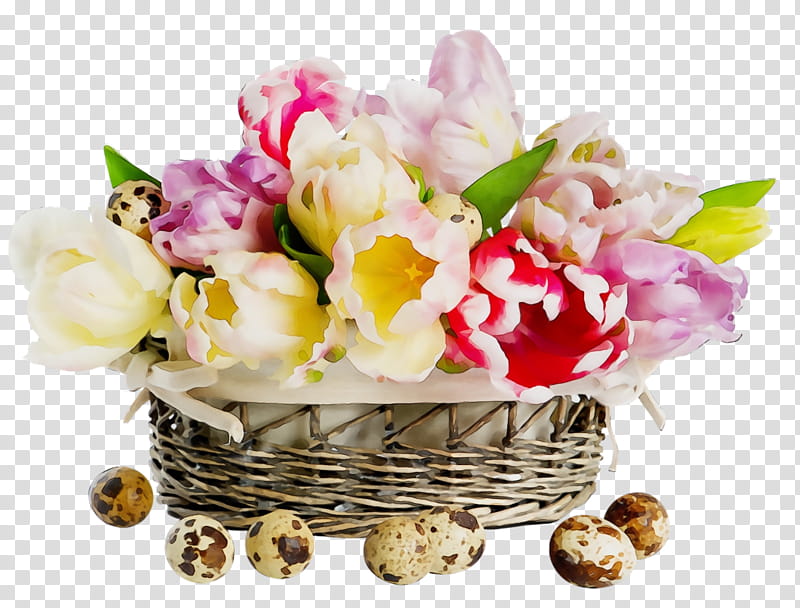 Artificial flower, Easter Basket Cartoon, Happy Easter Day, Eggs, Watercolor, Paint, Wet Ink, Cut Flowers transparent background PNG clipart