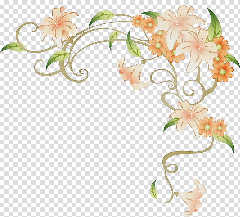 Floral design, Lily Flower, Watercolor, Paint, Wet Ink, Drawing, Rose, Vine transparent background PNG clipart