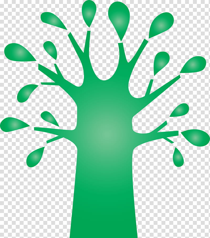 green leaf line tree plant, Abstract Tree, Cartoon Tree, Tree , Symmetry transparent background PNG clipart