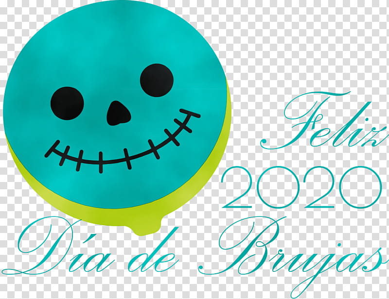 logo smiley font green meter, Feliz Día De Brujas, Happy Halloween, Watercolor, Paint, Wet Ink transparent background PNG clipart